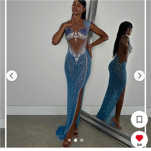 Alglist Jasmine Dress, Birthday dress. Embellished maxi dress - Picture 2 of 3